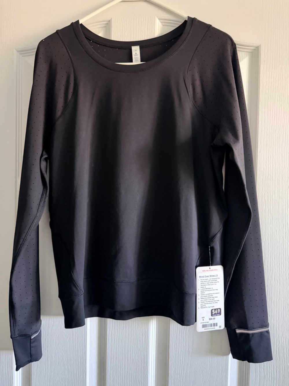 lululemon athletica Black Long Sleeve Perforated Workout Top